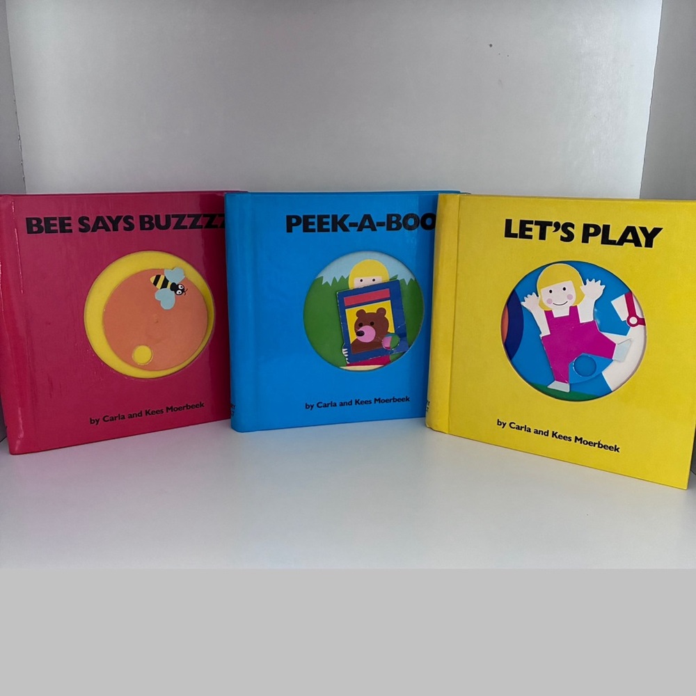 Vintage Set of 3 Baby Hardcover “Board” Books, Peek-A-Boo, 1st Editions, VGUC
